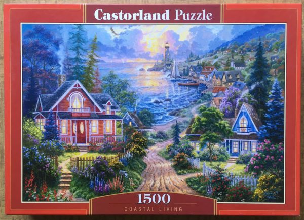 Image of the puzzle 1500, Castorland, Coastal Living, by Abraham Hunter, Complete, Picture of the box