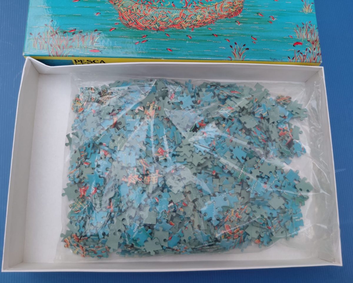 Image of the puzzle 1000, Kosmos, Pesca, by Emilia Baragiola, Factory Sealed, Picture of the bag
