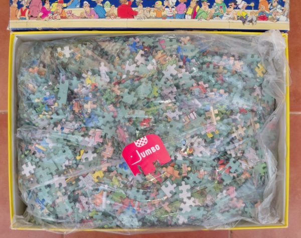 Image of the puzzle 5000, Jumbo, Friday the 13th, Jan Van Haasteren, Picture of the bag