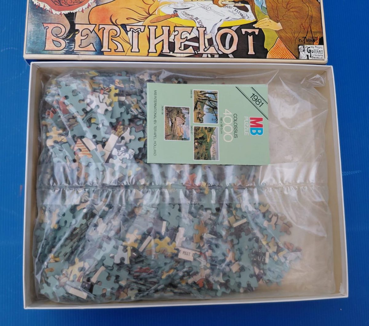 Image of the puzzle 1000, MB, Absinthe Berthelot, Henri Thiriet, Sealed Bag, Picture of the bag