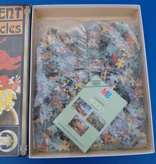 Image of the puzzle 1000, MB, American Crescent Cycles, Ramsdell, Sealed Bag, Picture of the bag