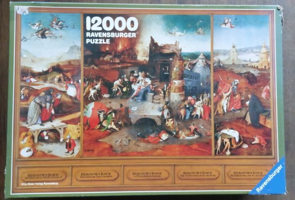 Image of the puzzle 12000, Ravensburger, The Temptation of Saint Anthony, by Hieronymus Bosch, Sealed Bag, Picture of the Box