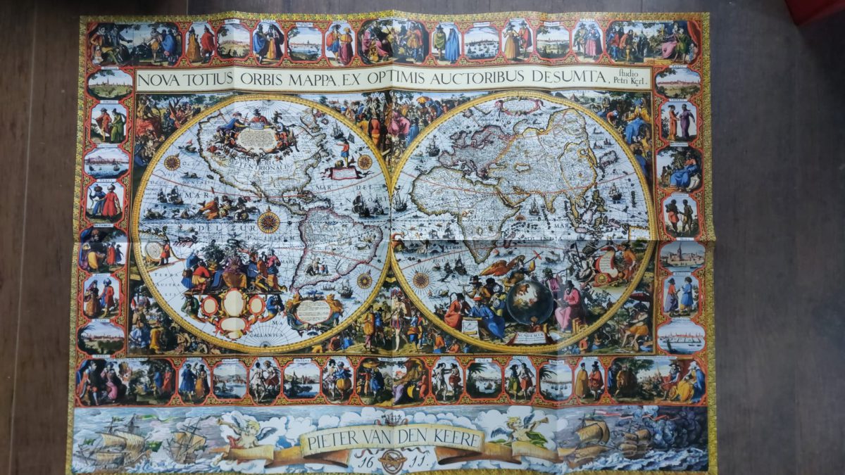 Image of the puzzle 9000, Ravensburger, Big World Map 1611, by Pieter van den Keere, Sealed Bag, Picture of the poster