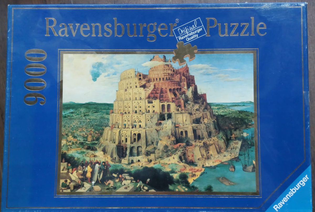 Image of the puzzle 9000, Ravensburger, The Tower of Babel, by Pieter Bruegel the Elder, Sealed Bag, Picture of the box