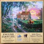 Image of the puzzle 500, SunsOut, English Farm Life, by Abraham Hunter, Complete, Picture of the box