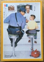 Image of the puzzle 500, MB, The Runaway, Norman Rockwell, Complete, Picture of the box