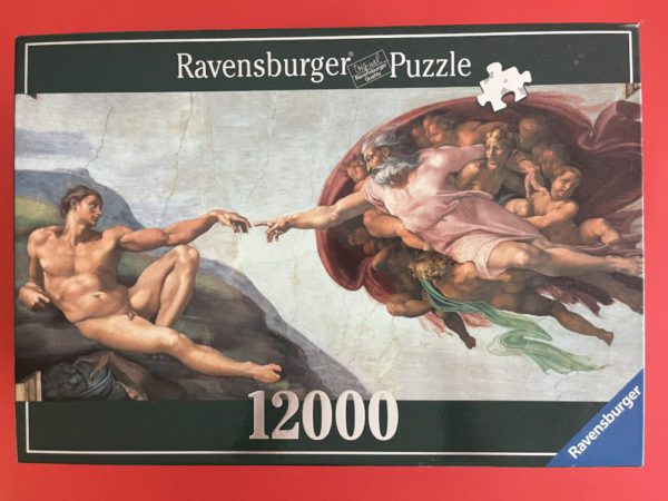 Image of the puzzle 12000, Ravensburger, The Creation of Adam, by Michelangelo, Sealed Bag, Picture of the box
