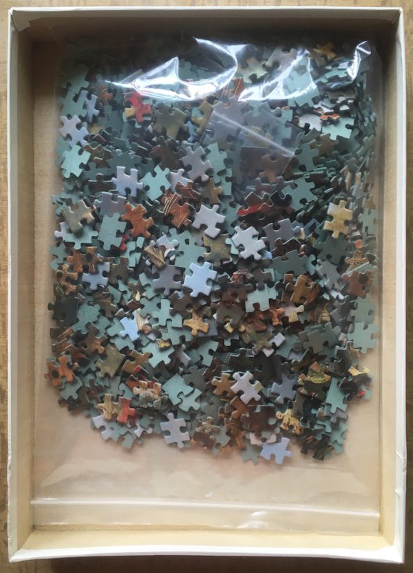 Image of the puzzle 1000, Nathan, Peacock in a Landscape, by Pieter Casteels, Complete, Picture of the bag