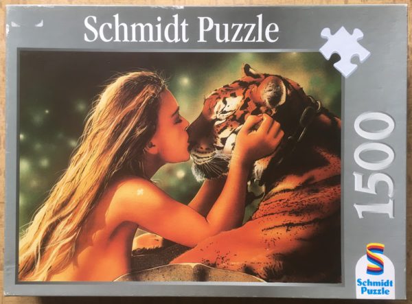 Image of the puzzle 1500, Schmidt, The Beauty and the Creature, by Alain Saguez, Complete Picture of the box