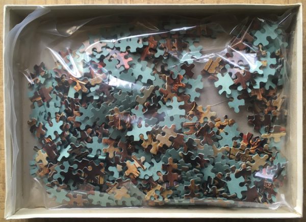 Image of the puzzle 480, White Horse, De Gelukkige Familie, by Jan Steen, Complete, Picture of the bag