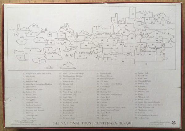 Image of the puzzle 1000, JH, The National Trust Capriccio, by Carl Laubin, Sealed Bag, Picture of the back