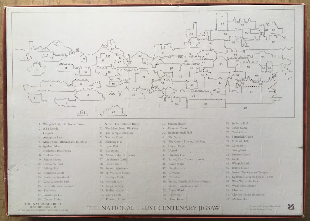 1000, JH, The National Trust Capriccio, by Carl Laubin, Sealed Bag, 2025-08-29 Image of the puzzle 1000, JH, The National Trust Capriccio, by Carl Laubin, Sealed Bag, Picture of the back