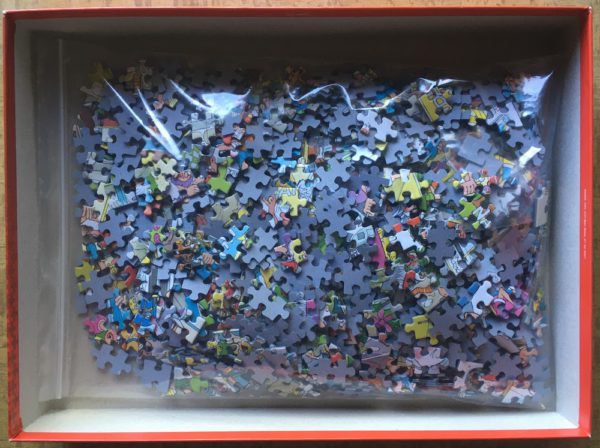 Image of the puzzle 1000, Jumbo, The Holiday Fair, by Jan van Haasteren, Complete, Picture of the Bag