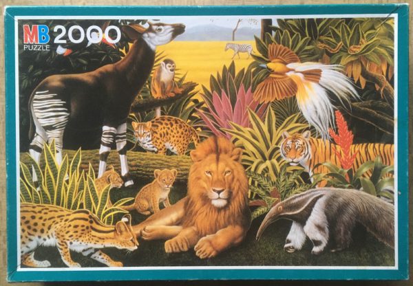 Image of the puzzle 2000, MB, Jungle Family, Complete, Picture of the box