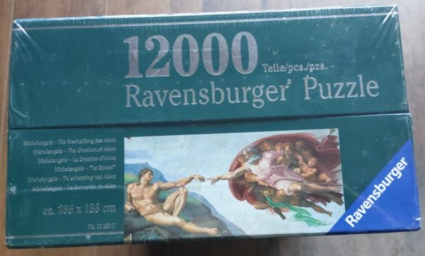 Image of the puzzle 12000, Ravensburger, The Creation of Adam, by Michelangelo, Factory Sealed, Picture of the box