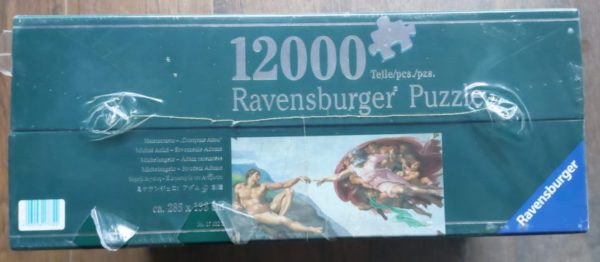 Image of the puzzle 12000, Ravensburger, The Creation of Adam, by Michelangelo, Factory Sealed, Picture of the box