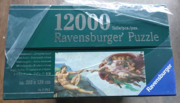 Image of the puzzle 12000, Ravensburger, The Creation of Adam, by Michelangelo, Factory Sealed, Picture of the box