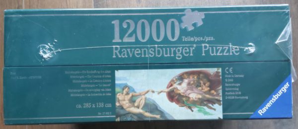 Image of the puzzle 12000, Ravensburger, The Creation of Adam, by Michelangelo, Factory Sealed, Picture of the box