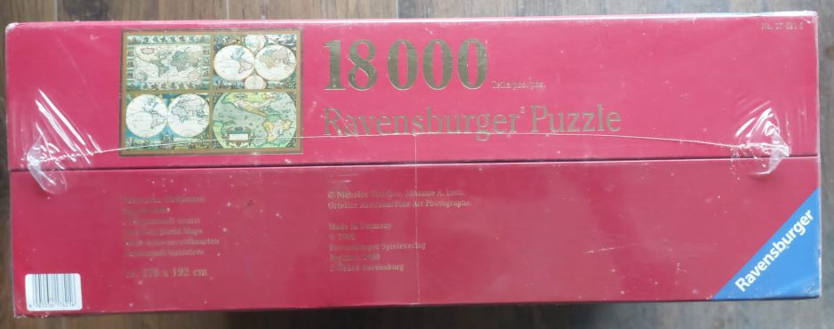 18000, Ravensburger, Historical World Maps, Factory Sealed, Listed by Frits Image of the puzzle 18000, Ravensburger, Historical World Maps, Factory Sealed, Picture of the box