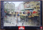 Image of the puzzle 6000, Educa, Produce Market, Basel, by Clark Hulings, Complete, Picture of the box