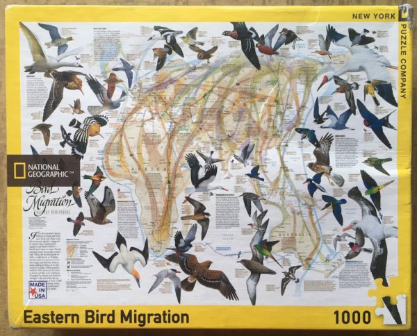 Image of the puzzle 1000, NYPC, Eastern Bird Migration, Complete, Picture of the box