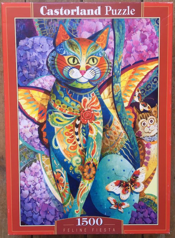Image of the puzzle 1500, Castorland, Feline Fiesta, by David Galchutt, Complete, Picture of the box