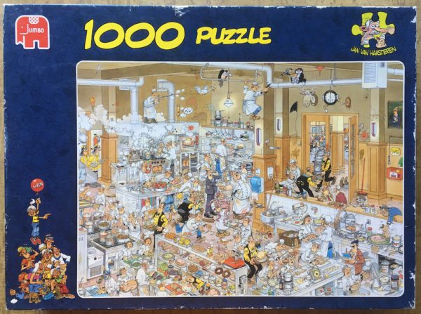 Image of the puzzle 1000, Jumbo, The Kitchen, Jan van Haasteren, Complete, Picture of the box