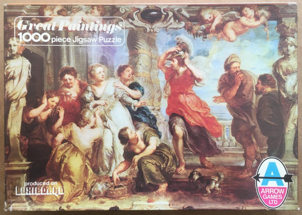 1000, Arrow, Achilles Discovered by Ulysses and Lycomedes, by Peter Paul Rubens, Complete, 2025-09-15 Image of the puzzle 1000, Arrow, Achilles Discovered by Ulysses and Lycomedes, by Peter Paul Rubens, Complete, Picture of the box