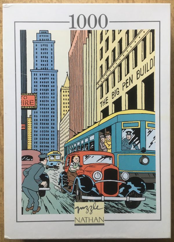 Image of the puzzle 1000, Nathan, Tintin in America, Hergé, Complete, Picture of the box