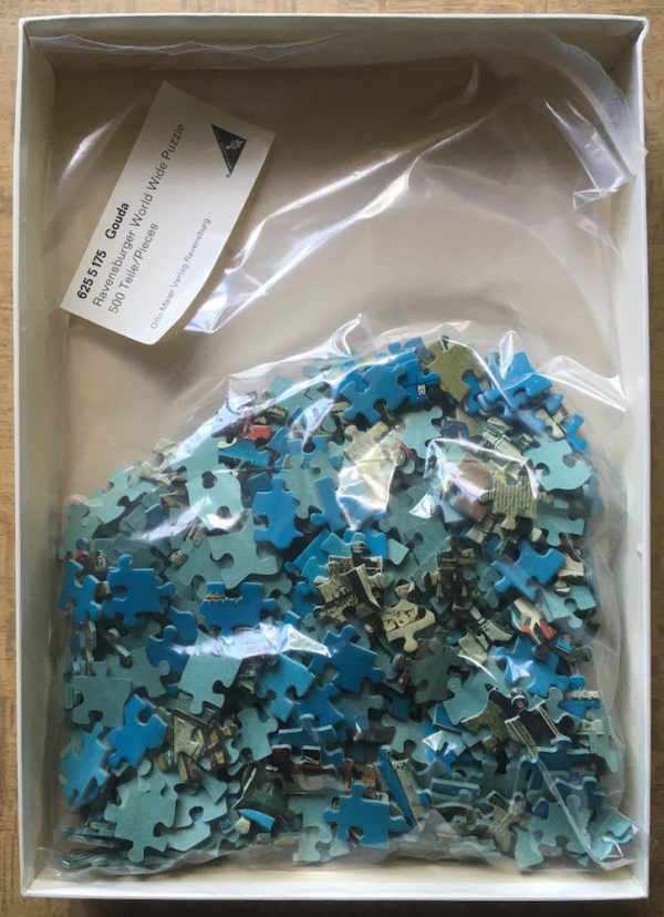 Image of the puzzle 500, Ravensburger, Gouda Town Hall, Complete, Picture of the bag