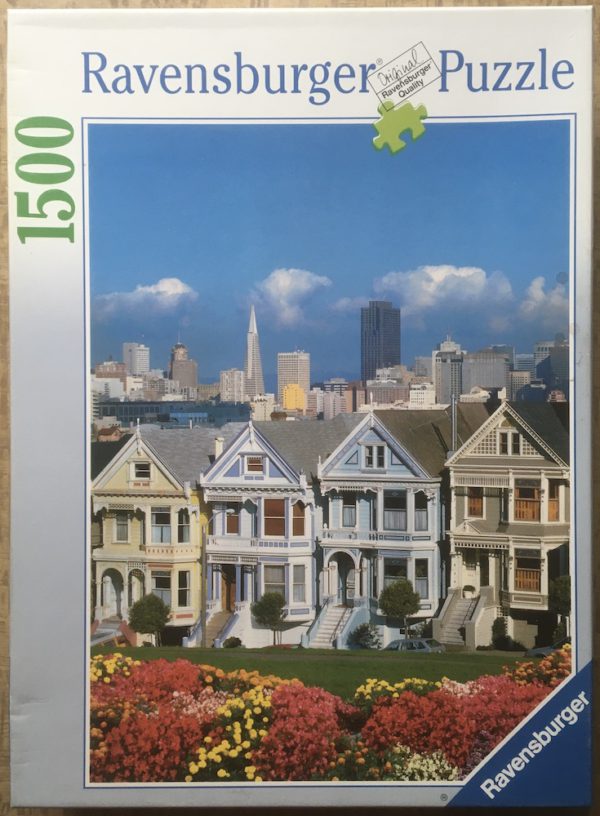 Image of the puzzle 1500, Ravensburger, Alamo Square, San Francisco, Complete, Picture of the box