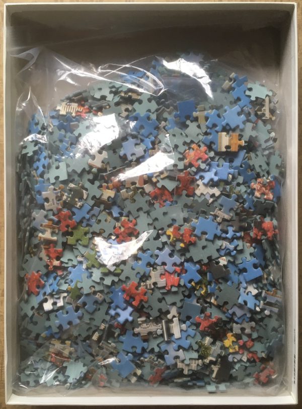Image of the puzzle 1500, Ravensburger, Alamo Square, San Francisco, Complete, Picture of the bag
