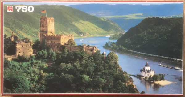 Image of the puzzle 750, Jumbo, Burg Gutenfels am Rhein, Complete, Picture of the box