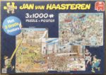 Image of the puzzle 3x1000, Jumbo, Olympics & New York Marathon & United Europe, by Jan van Haasteren, Complete, Picture of the box