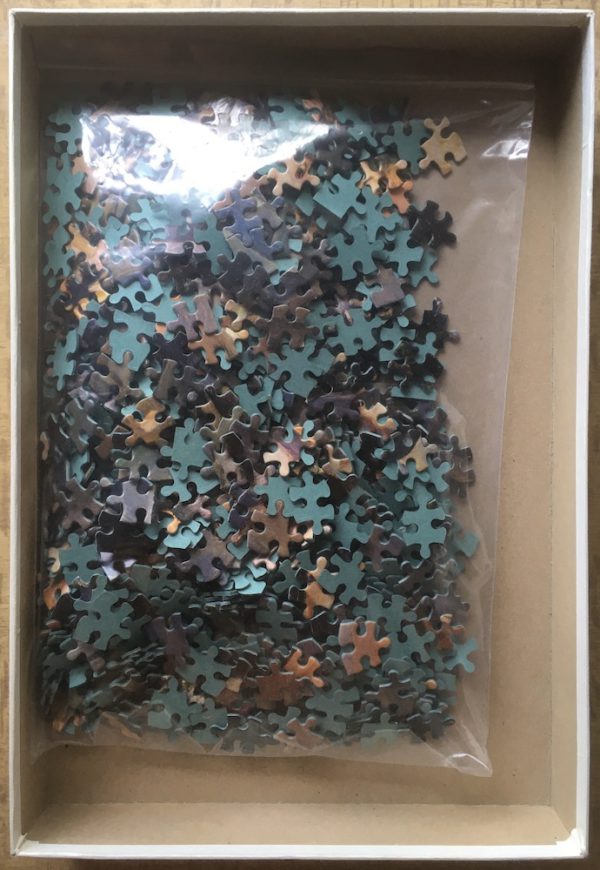 Image of the puzzle 1000, Hestair, Les Parapluies, by Pierre-Auguste Renoir, Incomplete, Picture of the bag