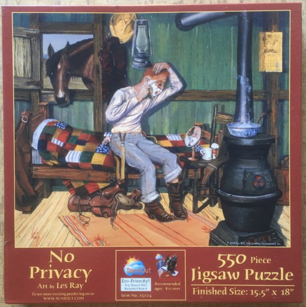 Image of the puzzle 550, SunsOut, No Privacy, Les Ray, Complete, Picture of the box