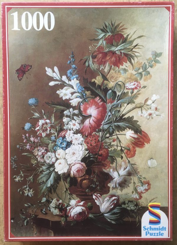 Image of the puzzle 1000, Schmidt, Vase of Flowers, by Jacobus Linthorst, Complete, Picture of the box