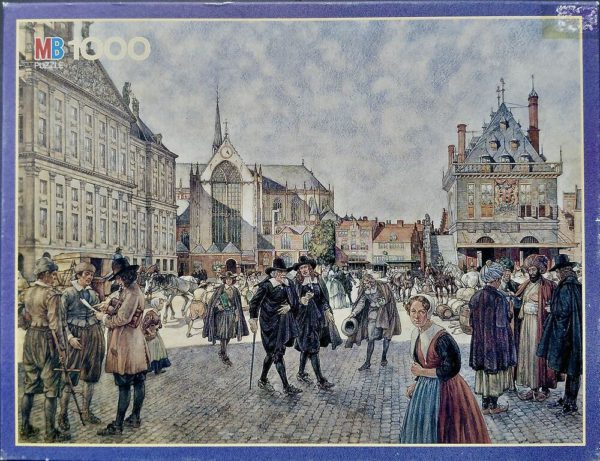 Image of the puzzle 1000, MB, The Dam at Amsterdam 1666, by Johan Herman Isings, Complete, Picture of the Box