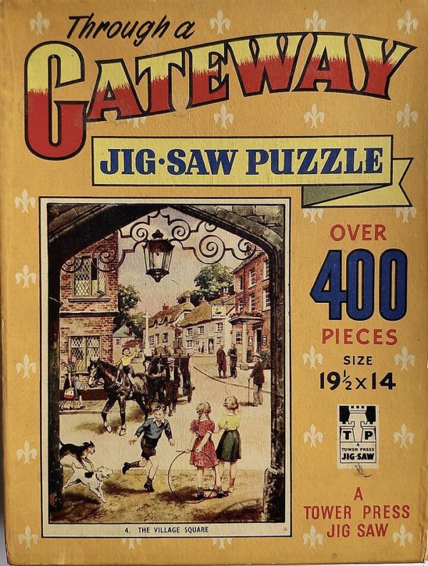 Image of the puzzle 400, Tower Press, The Village Square, Complete, Picture of the Box