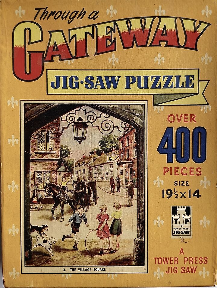 400, Tower Press, The Village Square, Complete, Listed by ArtPuzzler Image of the puzzle 400, Tower Press, The Village Square, Complete, Picture of the Box
