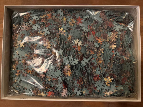 Image of the puzzle 5000, Ravensburger, Views of Modern Rome, Panini, Sealed Bag, Picture of the bag