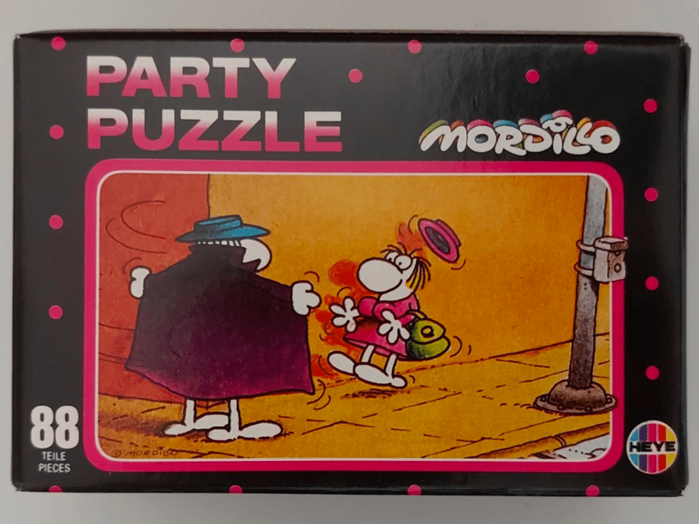 88, Heye, Party Puzzle 459 08069, by Mordillo, Complete, Listed by Puzzkes Image of the puzzle 88, Heye, Party Puzzle 459 08069, by Mordillo, Complete, Picture of the Box