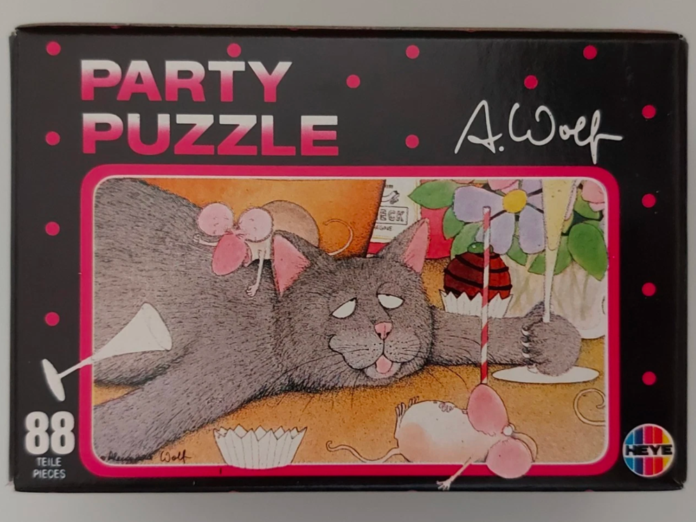 88, Heye, Party Puzzle 459 08074, by Wolf, Complete, Listed by Puzzkes Image of the puzzle 88, Heye, Party Puzzle 459 08074, by Wolf, Complete, Picture of the Box