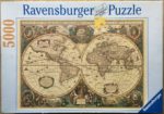 Image of the puzzle 5000, Ravensburger, Antique World Map, by Henricus Hondius, Factory Sealed, Picture of the box