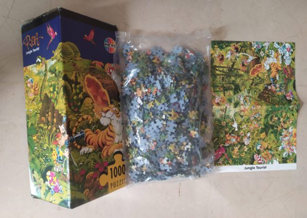 Image of the puzzle 1000, Heye, Jungle Tourist, Michael Ryba, Sealed Bag, Picture of the bag
