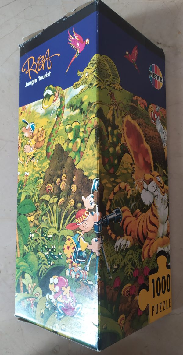 Image of the puzzle 1000, Heye, Jungle Tourist, Michael Ryba, Sealed Bag, Picture of the box