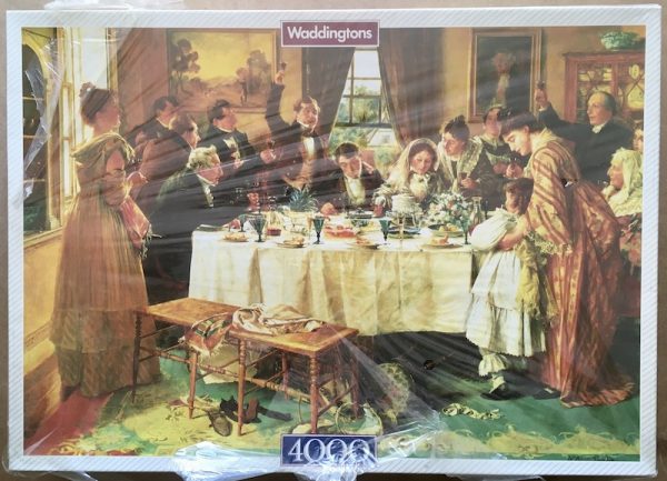 Image of the puzzle 4000, Waddingtons, A Toast to the Bride, by Walter Dendy Sadler, Factory Sealed, Picture of the box