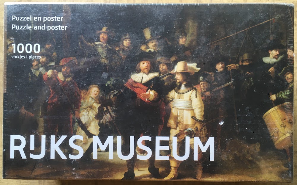 1000, Rijksmuseum, The Night Watch, Rembrandt, Factory Sealed, 2025-04-25 Image of the puzzle 1000, Rijksmuseum, The Night Watch, Rembrandt, Factory Sealed, Picture of the box