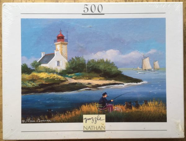 Image of the puzzle 500, Nathan, The Lone Angler, Bonnec Brothers, Factory Sealed, Picture of the box
