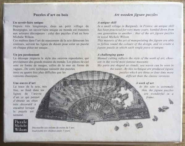 Image of the puzzle 350, Michèle Wilson, Le Banquet Estival, Incomplete, Picture of the back